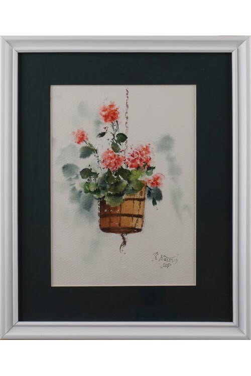 Askıda Saksıda Çiçekler Tablo
