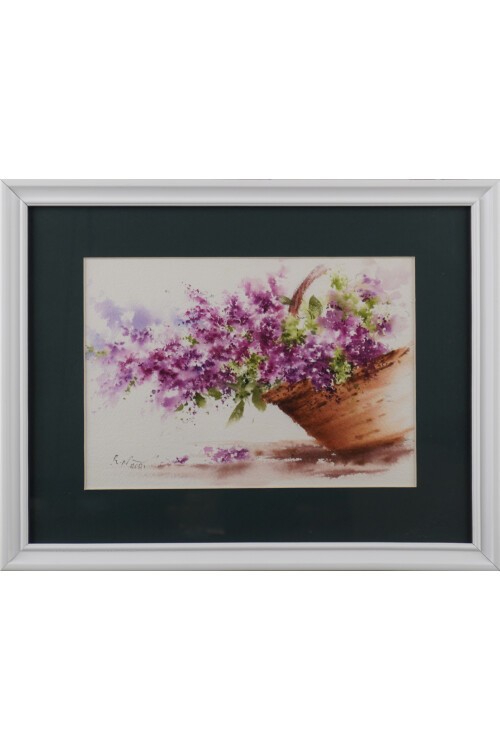 Sepette Çiçekler Tablo