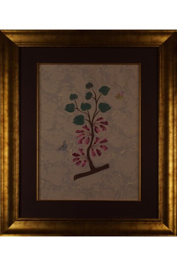 Erguvan Çiçeği Ebru ve  Çifte Kelebek Tablosu