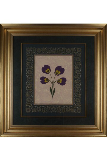 Menekşe Ebru etrafı tezhipli Tablo